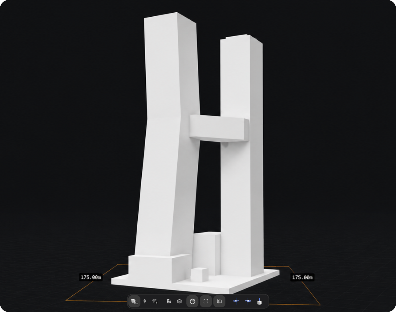 3D model generated from the reference photo, shown in Treform's viewport