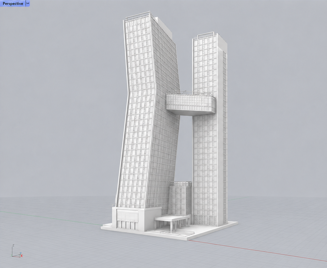 3D model generated from the reference photo, shown in Treform's viewport