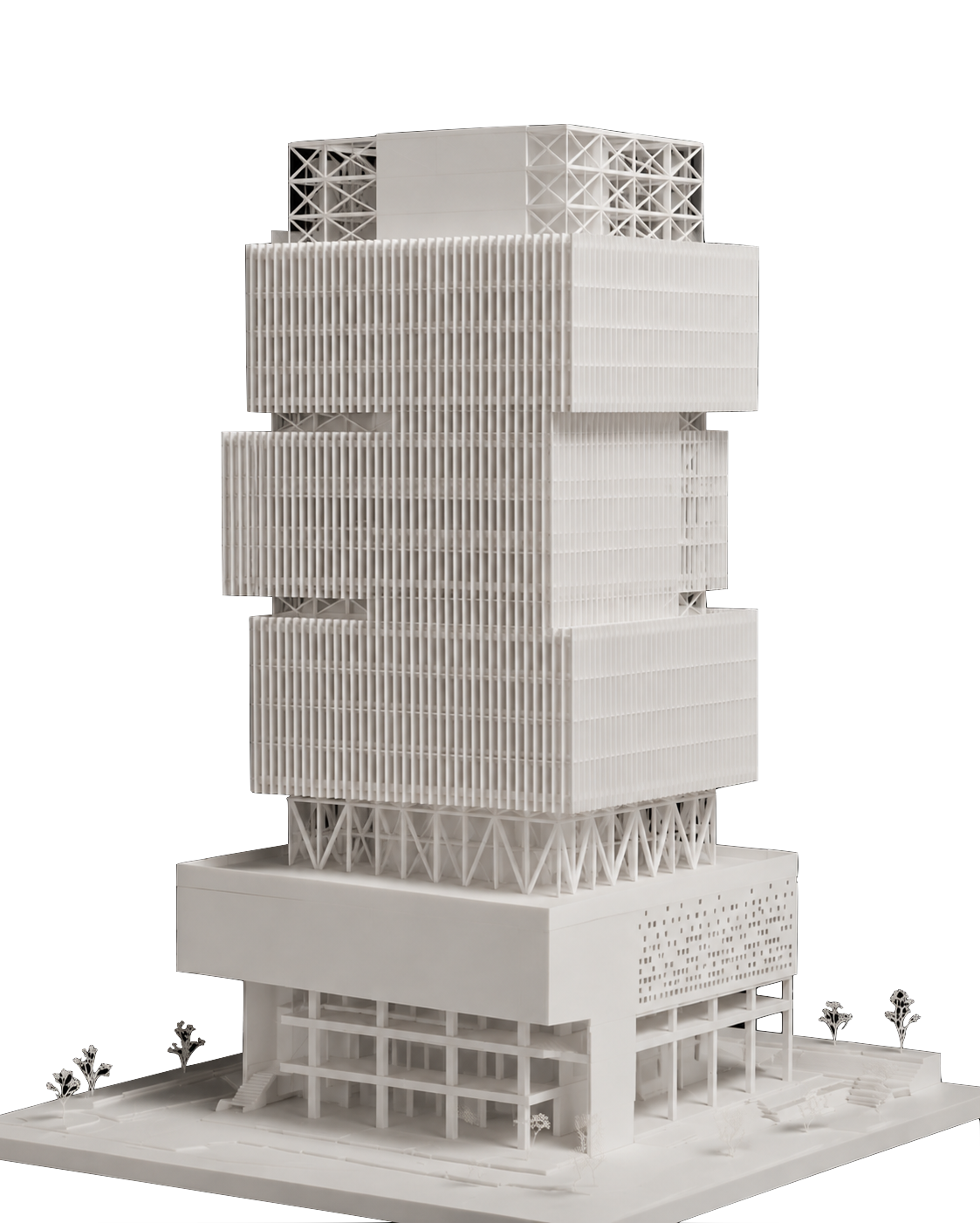 The tower as a closed massing, exterior only